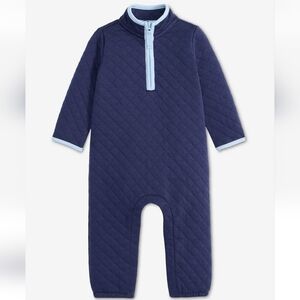 First Impressions Quilted Navy Kids Footie
